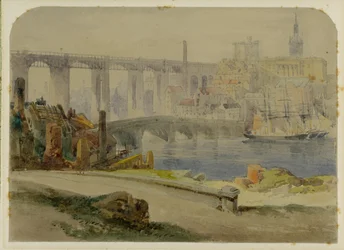 Newcastle (penna och akvarell på papper (klistrad på papper))